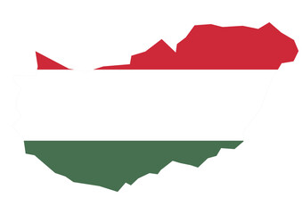Fototapeta premium hungary map with flag