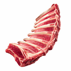 Ribs steak realistic image on white background