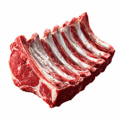 Ribs steak realistic image on white background