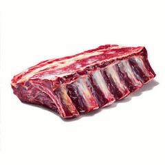 Ribs steak realistic image on white background