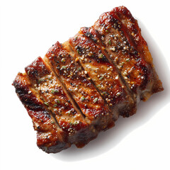 Ribs steak realistic image on white background