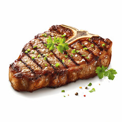 Tbone Steak realistic image on white background