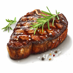 Tbone Steak realistic image on white background