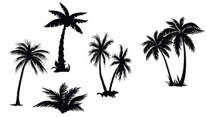 set of palm trees