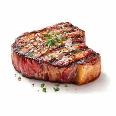 Tbone Steak realistic image on white background