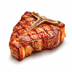 Tbone Steak realistic image on white background