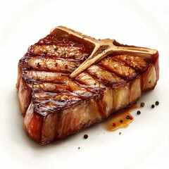 Tbone Steak realistic image on white background