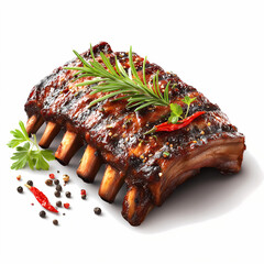 Tbone Steak realistic image on white background