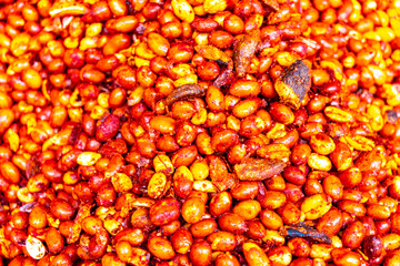 Peanut peanuts and garlic snack on market in Mexico City.
