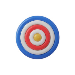 Colorful concentric circles target graphic isolated on transparent background