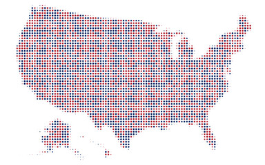 fourth of july usa map dotted effect