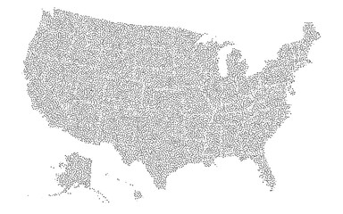 fourth of july usa map stipple effect