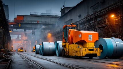 Steel manufacturing process in a factory industrial production environment metal production viewpoint