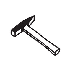 silhouette image of HAMMER with transparent background