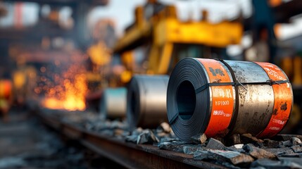 Steel manufacturing production in a factory environment metal industry action and process overview