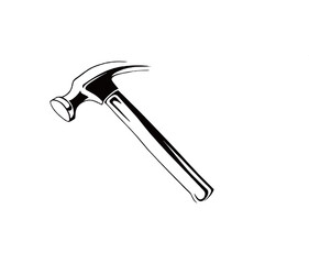 silhouette image of HAMMER with transparent background