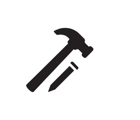 silhouette image of HAMMER with transparent background