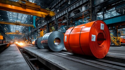 Manufacturing steel coils industrial factory metal production facility modern environment aerial view industry insights
