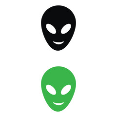 Alien Head Illustration vector Simple on  white background  