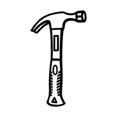 silhouette image of HAMMER with transparent background