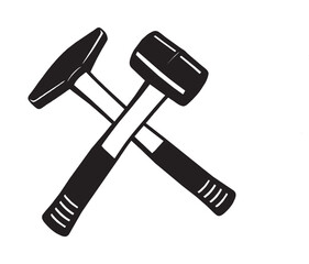 silhouette image of HAMMER with transparent background
