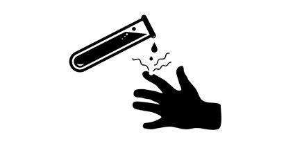 acid symbol, black isolated silhouette