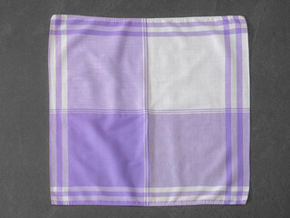 Cotton handkerchief, unfolded with classic striped and checkered pattern, suitable for men.
