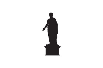 Statue silhouette on white background.01