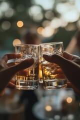 Toasting with Glasses of Whiskey