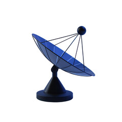 Satellite dish antenna isolated on transparent background