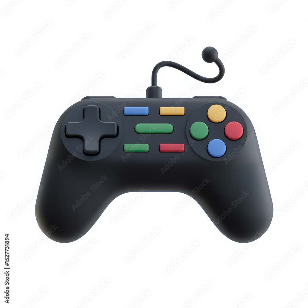 Poster retro gaming controller isolated on transparent background
