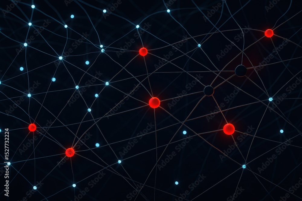 Poster digital network connections showing data compromise from sophisticated ransomware attack