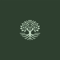 Mangrove tree logo in natural and minimalist design.