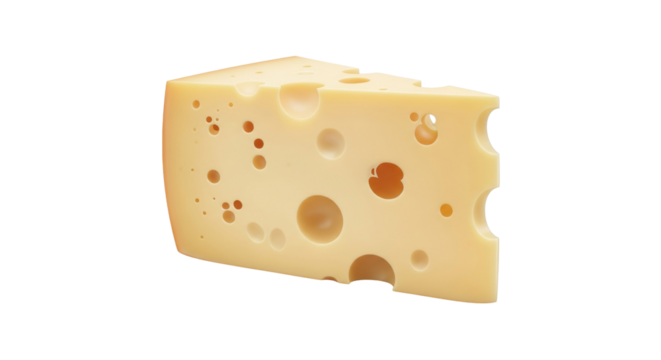 Holefilled cheese wedge on black backdrop