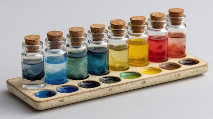 Lab preparation of bottle trays for flavor sampling and assessment