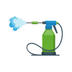 Green pressure spray bottle isolated on transparent background