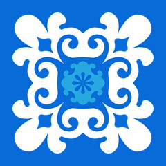 Portuguese Oriental Folk Wall Stencil - Oriental Pattern for Home Decor