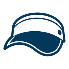Blue baseball cap vector illustration with a vintage fishing logo