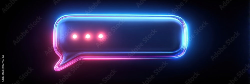 Poster Supportive Encrypted Chat Bubble With Glowing Text Effect in a Dark Background Representing Positive Communication