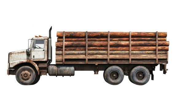 Truck is parked on a white background - Powered by Adobe