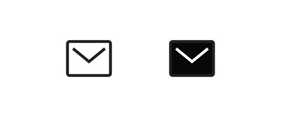 Mail icon, Email envelope icons button, vector, sign, symbol, logo, illustration, editable stroke, flat design style isolated on white