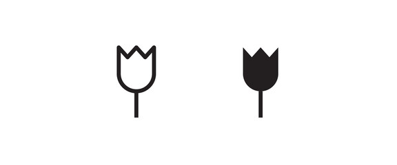 tulip icon vector, simple flower icons button, vector, sign, symbol, logo, illustration, editable stroke, flat design style isolated on white