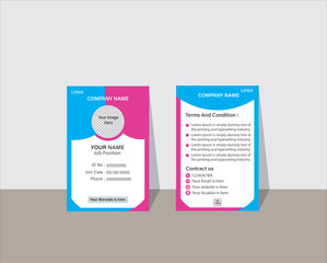 Print, ID card, Vector template for Print, Professional ID, Identity Card, Creative Design, Customizable design for Print or digital use, Adobe Illustrator Vector file high-quality for Branding.