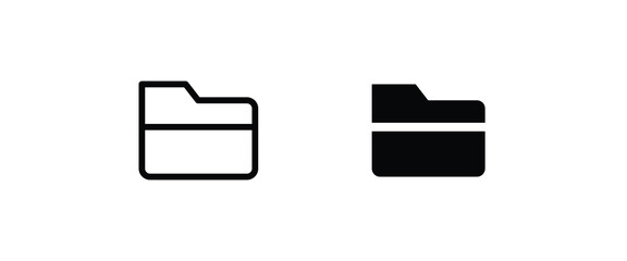 folder line, flat icons set, editable stroke isolated on white, linear vector outline illustration, symbol logo design style