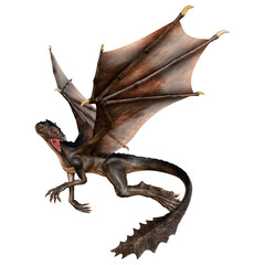 Fototapeta premium 3D Rendering Fairy Tale Dragon on White