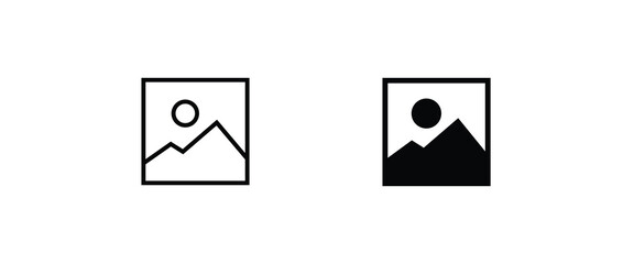 Photo Line Icon. Image. Editable Stroke Edit, presentation. Download picture, Gallery, pic line icons set, editable stroke isolated on white, linear vector outline illustration, symbol logo design