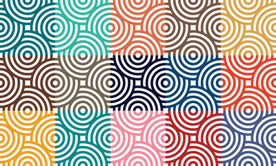 15 Multicolor Retro Repeat Circle Pattern