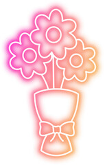 Bouquet Flower Neon Sign Icon