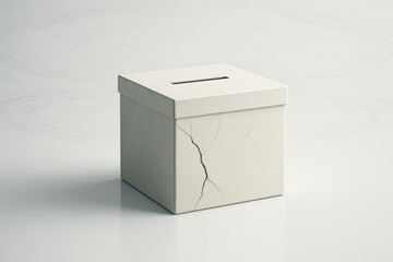 Cracked ballot box symbolizes the threat of civil war in the United States of America