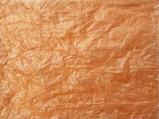 Abstrack orange crumpled plastic bag texture background